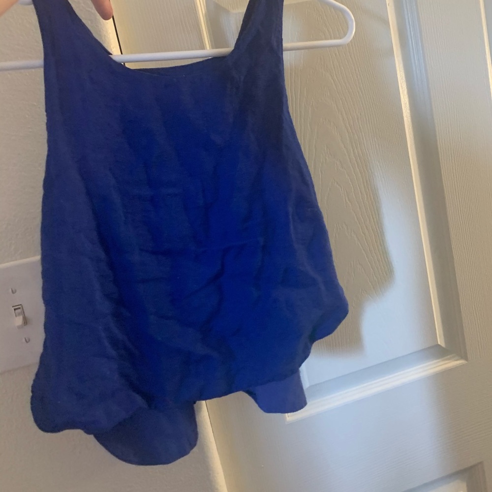 UO Silent Noise Royal Blue Shimmery Crop Tank